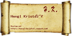 Hengl Kristóf névjegykártya
