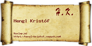 Hengl Kristóf névjegykártya